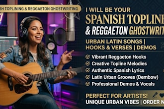 be your spanish topliner and reggaeton ghostwriter for latin urban songs