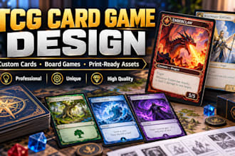 design custom card game, trading card game and board game design tcg cards