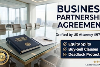 draft a comprehensive business partnership agreement and contract