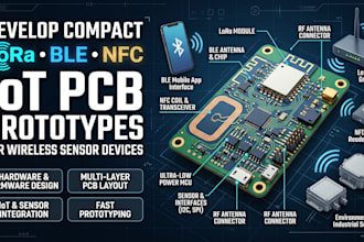 develop compact lora ble nfc iot pcb prototype for wireless sensor devices