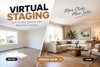 create realistic virtual staging for real estate photos