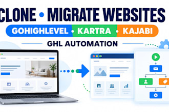 clone migrate website to gohighlevel kartra or kajabi ghl migrate ghl automation