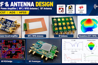 design rf power circuit amplifer, nfc rfid antenna, rfid antenna, cst ads hfss