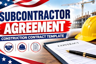 prepare a subcontractor agreement template for construction contracts