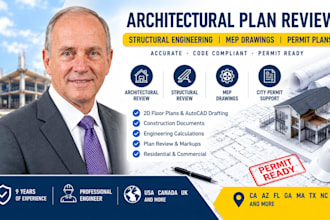 review architectural plans structural engineering mep permit drawings