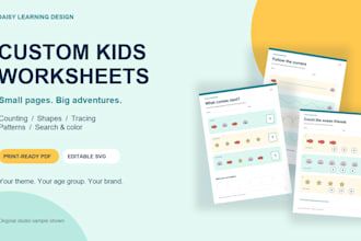 design custom preschool worksheets and printable kids activity books