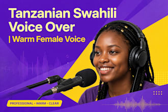 do professional tanzanian swahili female voice over