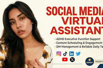 personal adhd executive virtual assistant canva gohighlevel va for social media