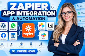 integrate wordpress whatsapp facebook linkedln airtable notion slack with zapier