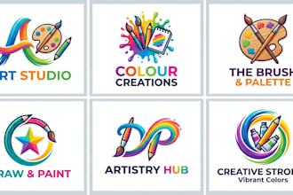 design a painting, brush, and drawing logo