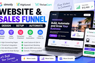 create simvoly, simvoly website thrivecart gohighlevel simvoly funnel ghl expert