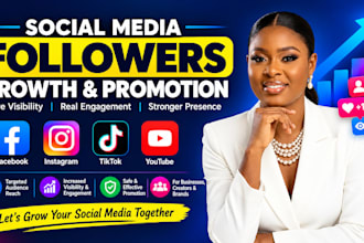 increase social media followers for facebook, instagram, tiktok and youtube
