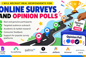 recruit real respondents for online surveys, contest, polls and research studies