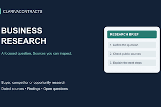 research business and contract opportunities