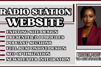design a radio station website, online radio, and broadcasting wordpress website