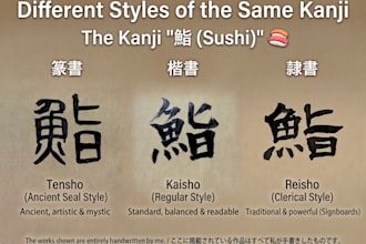 write authentic japanese calligraphy and kanji design