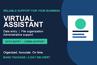 be your virtual assistant for data entry and office management