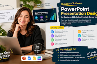 design modern PPT presentation for business, b2b, sales deck, event or corporate