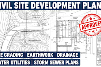 civil plan grading earthwork water utility storm sewer land development drainage