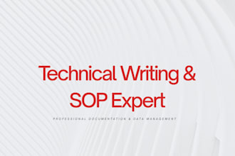 be your technical writer for sop and qms documentation