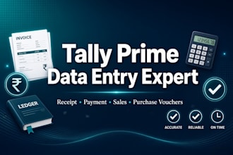 tally prime data entry, sales, purchase,  and accounting