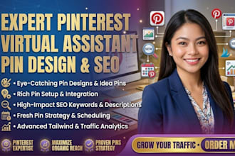 be your pinterest virtual assistant, pin design and SEO pintrest virtual assist