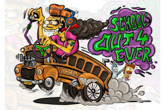 create a monster ratfink style ed roth kustom kulture illustration for tshirts