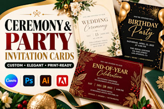 design ending of the year party card, and chrstmas ceremony invitation card