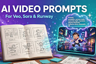 write detailed ai video prompts for veo, sora and runway