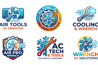design a air conditioning, tools, and wrench logo