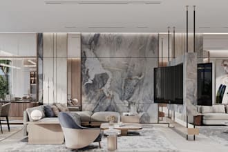 remodel private 3d apartment living room design,seamless indoor,luxury penthouse