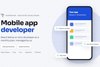provide a dedicated react native or ionic mobile app developer