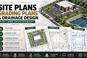 prepare site plans, grading plans, and drainage design land development