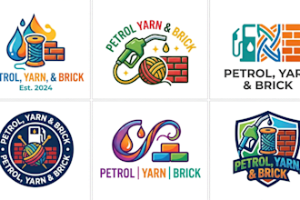 design a petrol, yarn, and brick logo