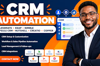 automate salesmate, keap, nimble, capsule CRM, nutshell, creatio, copper