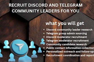 recruit discord and telegram community leaders for you