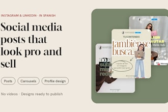 design instagram and linkedin posts and carousels in spanish