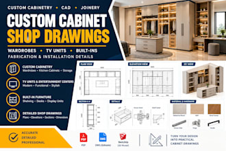 create custom cabinet shop drawings for fabrication and installation
