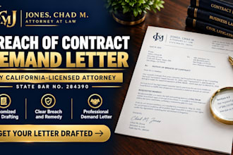 draft a breach of contract demand letter as a US attorney