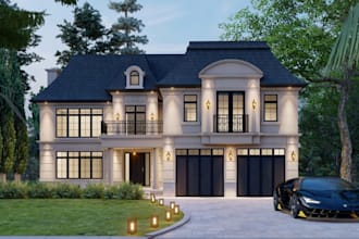 design and rendering 3d interior and exterior of a building