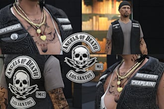 create fivem custom tattoos, mc kuttes, chains, clothing and weapon designs