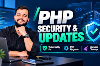 fix PHP security vulnerabilities, upgrade PHP and remove malware