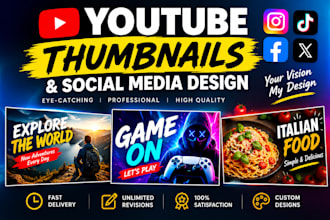 video thumbnails, covers and social media design