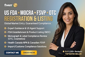 do fda registration, US agent, fsvp, otc drug listing, npn and mocra compliance