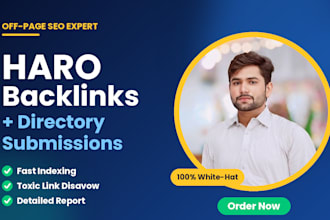 do white hat off page SEO with haro backlinks and directory submissions