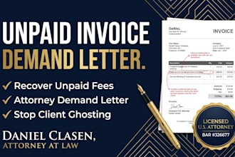 draft a professional attorney demand letter for unpaid freelance invoices