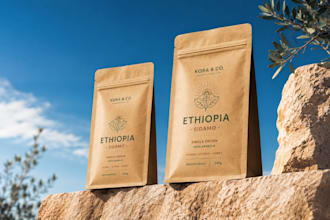 design coffee packaging, coffee bags and labels