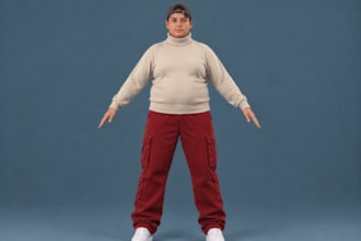 3d model for game and animation ue5, unity, blender, vrchat, vtuber roblox