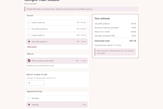 build a custom web based price calculator