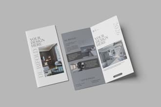 design a professional tri fold or bi fold brochure for small businesses